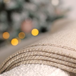 Koc z alpaki Punta Veleros w beżowym odcieniu