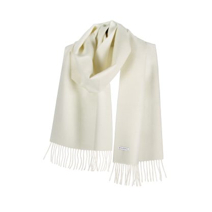 Szalik z alpaki classic ecru/warm white 100% baby alpaca