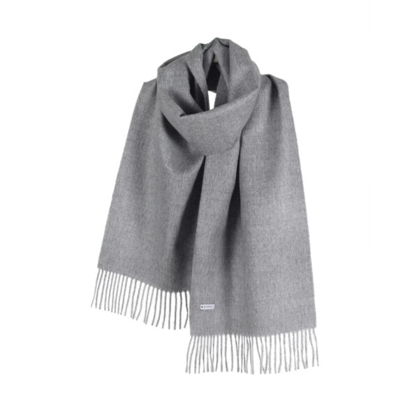 Szary szal z alpaki classic gray 100% baby alpaca