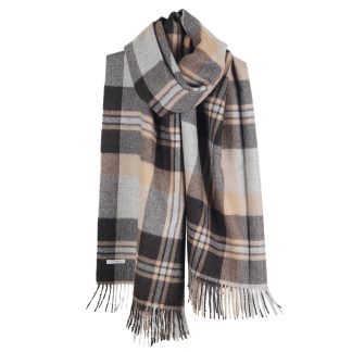 Duży szal z alpaki Caramelo de cuadros