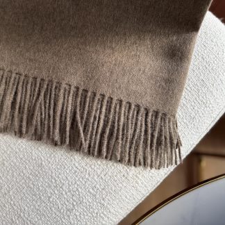 Brązowy koc z alpaki 100% baby alpaca